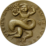 Medaillen Deutschland: Medailleur Karl Goetz 1875-1950: Bronzemedaille 1923, "Blutsauger Am Rhein", - Autres & Non Classés