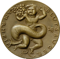 Medaillen Deutschland: Medailleur Karl Goetz 1875-1950: Bronzemedaille 1923, "Blutsauger Am Rhein", - Sonstige & Ohne Zuordnung