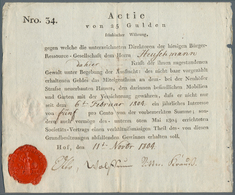 Alte Aktien / Wertpapiere: 1804, Bürger-Ressource-Gesellschaft Hof 1804, Aktie über 25 Gulden Mit Ge - Autres & Non Classés