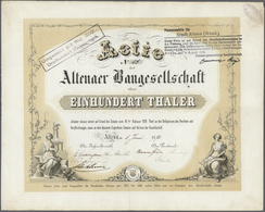 Alte Aktien / Wertpapiere: 1871: Altenaer Baugesellschaft, Altena I.W.. Gründer-Aktie 100 Thaler. Se - Andere & Zonder Classificatie