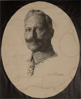 Varia, Sonstiges: Bleistiftzeichnung/Radierung Von G. Ratzka, Handsigniert Von Wilhelm II. (1888-191 - Altri & Non Classificati