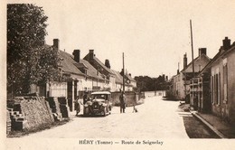 89. CPA. HERY.  Route De Seignelay. Voiture Ancienne. - Hery