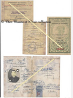 BOUAN - ORUS JEAN - ARIEGE - CARTE IDENTITE ZONE RESERVEE PYRENEENNE CERTIFICAT TRAVAIL CARTE DELEGUE LOT DE 4 DOCUMENTS - Historische Dokumente