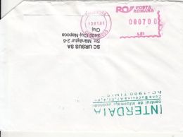 71213- TIMISOARA, AMOUNT 700, RED MACHINE STAMPS ON COVER, 2001, ROMANIA - Brieven En Documenten