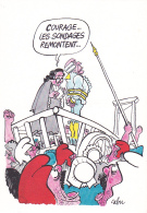 CPM Illustrée Par Cabu - Louix XVI Conduit à La Guillotine Au Milieu Des Révolutionnaires "Courage... Les Sondages Remon - Cabu