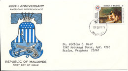 Maldives FDC 15-2-1976 U.S. Bi-Centennial 1776 - 1976 With Cachet - Unabhängigkeit USA