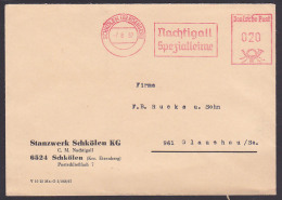 Schkölen Kr. Eisenberg DDR AFS 1967 Nachtigall Spezialleime Leim Klebstoff - Marcofilie - EMA (Print Machine)