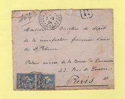 Constantinople Galata - 7-9-1904 - Recommande Destination France - Mouchon - Brieven En Documenten