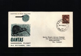 Australia 1961 Qantas Flight  Australia - New Zealand - First Flight Covers
