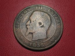 10 Centimes Napoléon III 1855 B Rouen Ancre 6485 - 10 Centimes