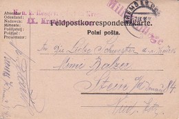 Feldpostkarte - K.u.k. Reservespital Krems, IX. Krankenabteilung - 1915 (34576) - Cartas & Documentos