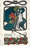 Jugendstil Frau Erde Künstlerkarte 1900 I-II (fleckig) Art Nouveau - Sin Clasificación