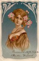 Jugendstil Frau Geprägt  Künstlerkarte 1904 I-II Art Nouveau - Unclassified