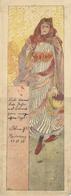 Jugendstil Frau Künstler-Karte 9,5 X 25,5 Cm 1893 I-II Art Nouveau - Unclassified