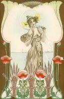 Jugendstil Frau Künstlerkarte I-II Art Nouveau - Sin Clasificación