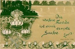 Jugendstil Frau Künstlerkarte I-II Art Nouveau - Ohne Zuordnung