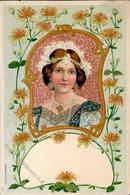 Jugendstil Frau Künstlerkarte I-II (Klebereste RS) Art Nouveau - Non Classés