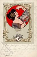 Jugendstil Frau Tanz Künstlerkarte 1902 I-II Art Nouveau - Non Classés