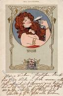 Jugendstil Frau Wein  Künstlerkarte 1902 I-II Art Nouveau Vigne - Unclassified