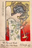 Kieszkof Jugendstil Engel  Künstlerkarte 1900 I-II Art Nouveau Ange - Ohne Zuordnung