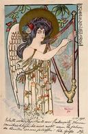 Kieszkof Jugendstil Engel  Künstlerkarte 1900 I-II Art Nouveau Ange - Unclassified