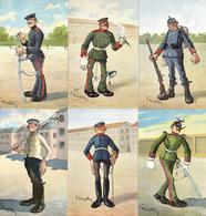 Kneiss, Emil Militär Uniformen Humor Lot Mit 6 Künstler-Karten I-II - Unclassified