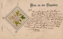 Seide Gestickt Gruss Aus Dem Toggenburg 1902 I-II Montagnes Soie - Unclassified
