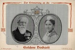 Seide Gewebt Goldene Hochzeit Großherzog Friedrich Und Großherzogin Luise I-II Soie - Unclassified