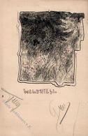 Handgemalt Waldwiese Künstlerkarte 1901 I-II Peint à La Main - Unclassified