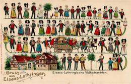 POLONAISE - Präge-Litho -ELSASS-LOTHRINGSCHE VOLKSTRACGHTEN I - Ohne Zuordnung