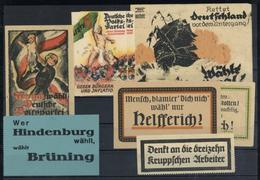 Vignette Zwischenkriegszeit Hindenburg Deutsche Volkspartei Lot Mit 8 Stück I-II - Advertising