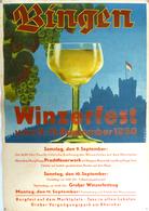 Wein Bingen (6530) Plakat Ca. 58 X 42 Cm Winzerfest II (kleiner Einriss) Vigne - Exposiciones