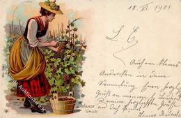 Wein Weinlese Waadt Schweiz Lithographie 1901 I-II Vigne - Exhibitions