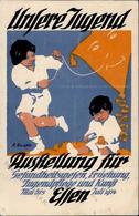 Ausstellung Essen (4300) Sign. Grusska, R. Ausstellung Unsere Jugend 1914 Künstlerkarte II (Ecken Abgestossen) Expo - Ausstellungen