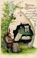 Ostern Hase Personifiziert Künstlerkarte 1902 I-II Paques - Pâques