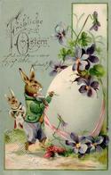 Ostern Hasen Personifiziert Prägedruck 1904 I-II Paques - Pascua