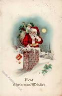 Weihnachtsmann Puppe Spielzeug Prägedruck I-II Pere Noel Jouet - Santa Claus
