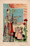 Nikolaus Kinder Künstlerkarte 1902 I-II Pere Noel - Sonstige & Ohne Zuordnung
