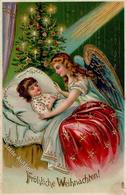 Engel Kind Weihnachten  Prägedruck 1909 I-II Noel Ange - Angeles