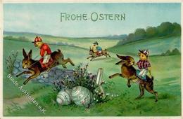 Hase Küken Personifiziert Ostern  Künstlerkarte 1916 I-II Paques - Sonstige & Ohne Zuordnung