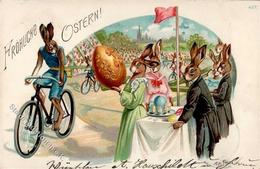 Hase Personifiziert Fahrrad Ostern  Prägedruck 1905 I-II Cycles Paques - Andere & Zonder Classificatie