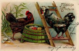Huhn Ostern  Lithographie / Prägedruck 1905 I-II Paques - Otros & Sin Clasificación