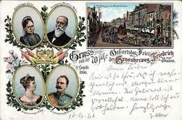 Adel Baden Großherzog Friedrich Und Großherzogin Louise Lithographie 1896 I-II - Geschiedenis