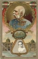 Kaiser Franz Josef I. 60 Jahre Jubiläum Lithographie I-II (Marke Entfernt) - Historia