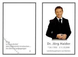Politiker Trauerkarte Dr. Haider, Jörg 2008 KEINE AK I-II - History
