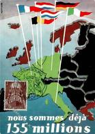 Politik Sign. Quellin Europa Friedensbewegung 1957 Künstlerkarte I-II - Events