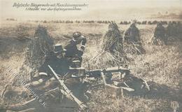 WK I Belgische Bürgerwehr Mit Maschinengewehr Foto AK 1914 I-II - War 1914-18