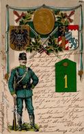 Regiment Freising (8050) Nr. 1 Bayer. Jäger Batl. König 1910 I-II (Eckbug) - Regiments