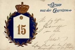 Regiment Graudenz Nr. 15. Garnison  Prägedruck 1902 I-II (fleckig) - Regiments