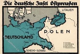 NS-LANDKARTE WK II - Die DEUTSCHE INSEL OSTPREUSSEN I - Weltkrieg 1939-45